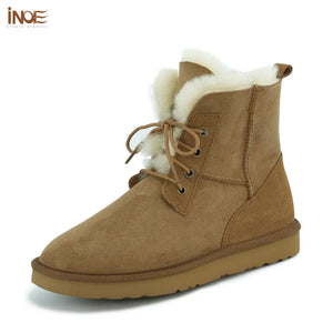 Casual Suede & Wool Fur Lined Winter Boots