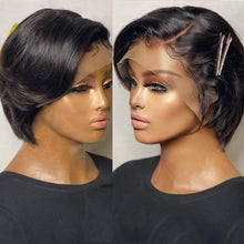 Straight Pixie Cut Transparent Lace Human Hair Wig