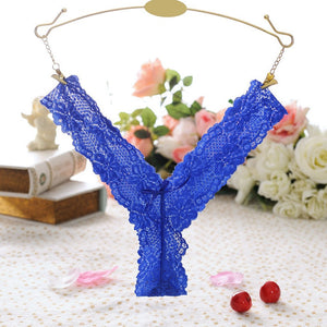 Floral Embroidered Sheer Thongs
