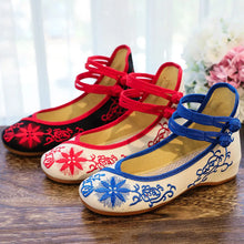 Veowalk Sunflower Embroidered Dance Flats