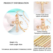 LADYCHIC Classic Gold Color Cross Pendant Paved with Micro Zirconia