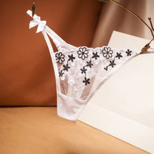 Floral Embroidered Sheer Thongs