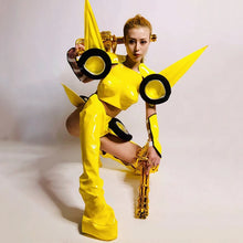 Yellow Female Warrior Rave Costume