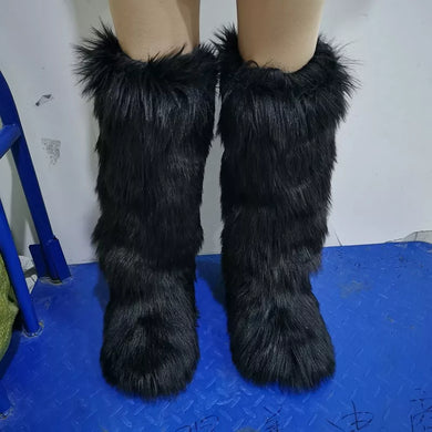Thigh High Fluffy Faux Fur Boots