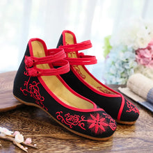 Veowalk Sunflower Embroidered Dance Flats