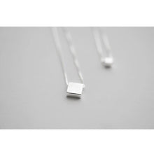 Silver 925 Double Layer Square Box Pendent Necklace