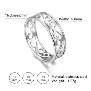 Retro Filigree Stainless Steel Cutout Ring