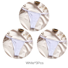 Cotton 3-pce T-back Low Waist Thongs