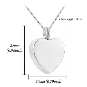 Stainless Steel Cremation Urn Necklace Keepsake