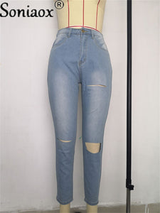 Laced Grommet Design High Waist Jeans