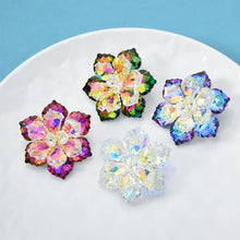 Wuli&baby Shining Glass Flower Brooch