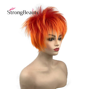 Strong Short Synthetic Orange Wigs