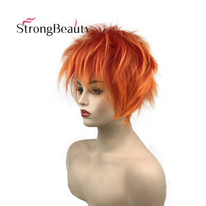 Strong Short Synthetic Orange Wigs