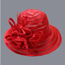 Lace Wide Brim Church Hat with Bow