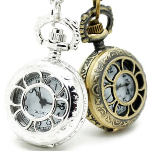 12pcs/lot Vintage Floral Print Pocket Watch