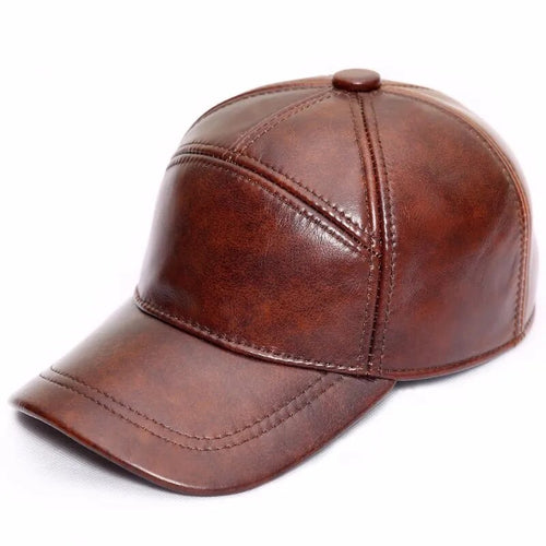 Adjustable Genuine Leather Baseball Cap