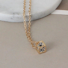 Flash Crystal Love Cube Three-dimensional Necklace