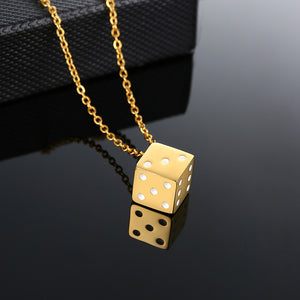 Cool Cube Dice Style Stainless Steel Necklace