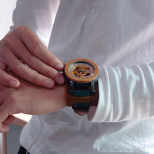 BOBO BIRD Mechanical Genuine Leather Wooden Wristwatch