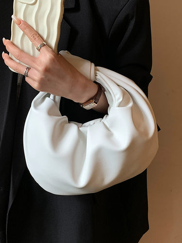 Niche Design Unique Pleat Solid All-Match Handbag