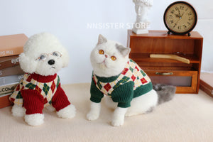 American Retro Quilted Pet Sweater
