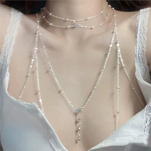 Micro-Inlaid Exotic Wind Open Back Rhinestone Sequined Body Chain