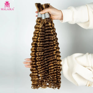 28" Deep Wave Bulk Human Hair for Braiding