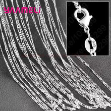 10PCS Pure 925 Sterling Silver Charm Link Chain Necklace