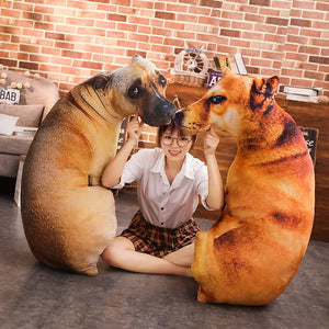 Creative Funny 3d Simulation Dog Throw Pillow Plush Toy