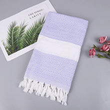 Fringed Woven Geometric Beach Towel