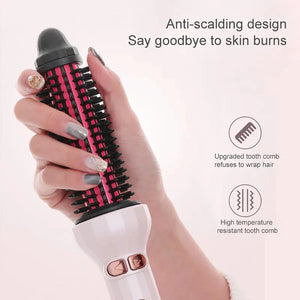 Automatic Rotating Electric Hair 2 in 1 Straightening and Curling Brush