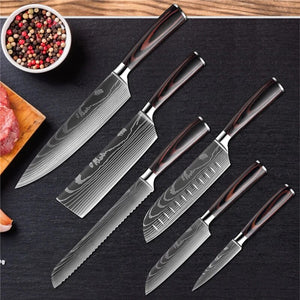 6PCS Stainless Steel Chef Knife Set