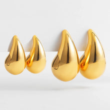 Exaggerated Gold Plated Tear Drop Earrings