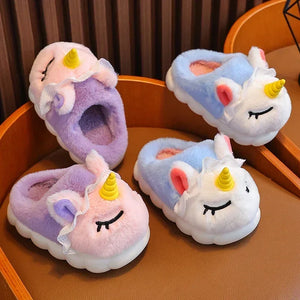 Plush Cartoon Print Non-Slip Soft Slippers