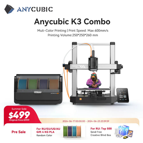 ANYCUBIC K3 Combo FDM Multi-Color 3D Printer