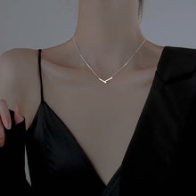 Silver-plate Double Layer Necklace with Long Pendant