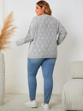 Knit Gray Long Sleeve V Neck Sweater