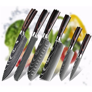 6PCS Stainless Steel Chef Knife Set