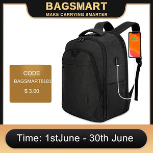 BAGSMART Anti-theft Large Waterproof Backpack with USB Charging Port