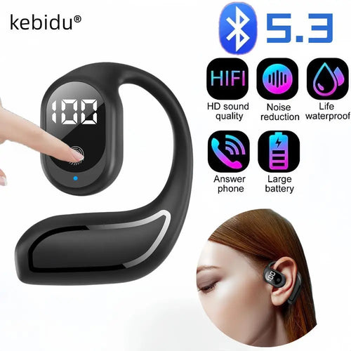 Wireless Bluetooth 5.3 Digital Display Single Earbud