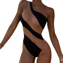 One Piece Sheer One Shoulder Bathing Suit
