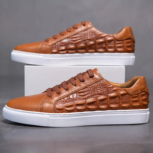 Genuine Leather Casual Trendy Crocodile Pattern Shoes