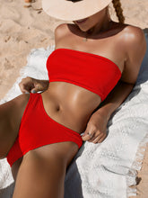 Textured High Cut Brazilian Bikini Set