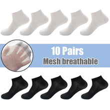 10 Pairs Solid Color Breathable Boat Socks