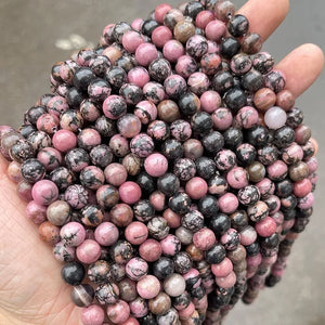 Natural Black Round Rhodizite Beads