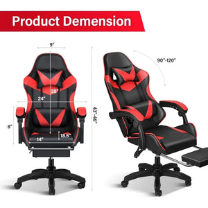 Backrest and Seat Height Adjustable Swivel Gaming Chair