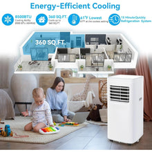 Portable 8500 BTU, 3 in 1, Remote Control, Auto Clean, 24H Timer, Smart Sleep Mode, Air Conditioner