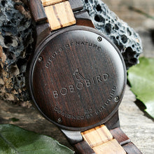 Wooden BOBO BIRD Handmade Natural Leaf Dial Wristwatch