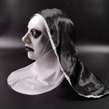 Horror Nun Latex Mask with Head Scarf
