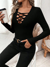 Long Sleeve Cross Chest Blouse